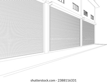 3D-Illustration des Industriegebäudes
