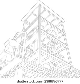 3D illustration of industrial building