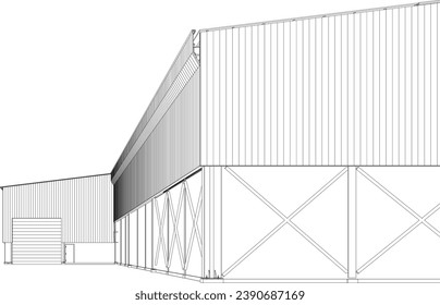 3D illustration of industrial building