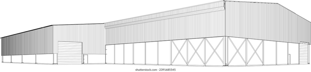 3D illustration of industrial building