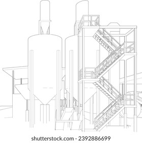 3D illustration of industrial building