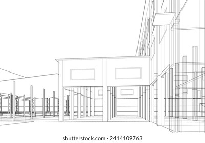 3D illustration of industrial building