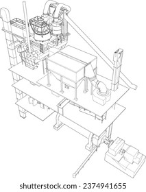 3D illustration of industrial plant