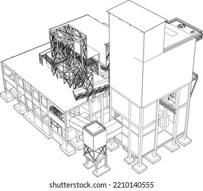 Ilustración 3D del proyecto industrial