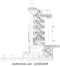 3D illustration of industrial project