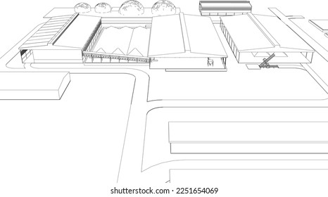 3D illustration of industrial project
