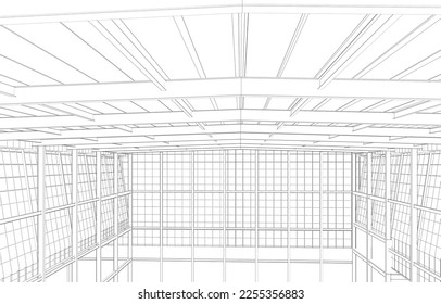 3D illustration of industrial project