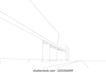 3D illustration of industrial project