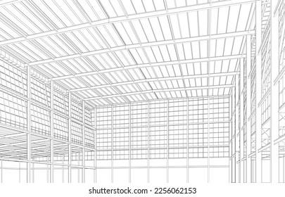 3D illustration of industrial project