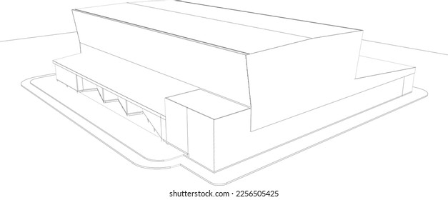 3D illustration of industrial project