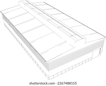 3D illustration of industrial project