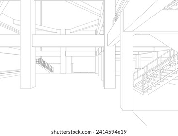 3D illustration of industrial project