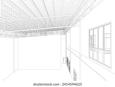 3D illustration of industrial project