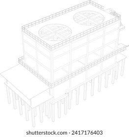 3D illustration of industrial project