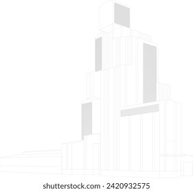3D illustration of industrial project