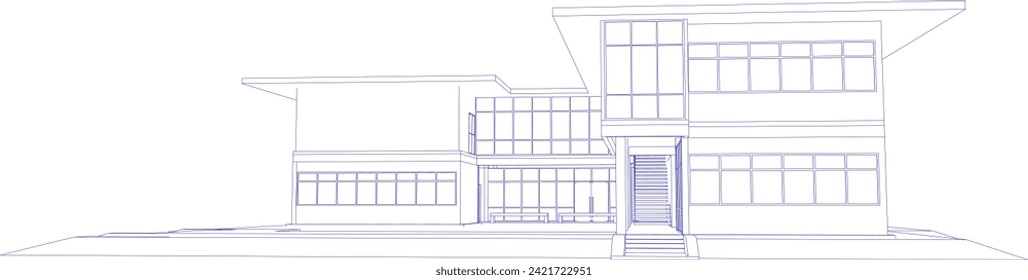 3D illustration of industrial project