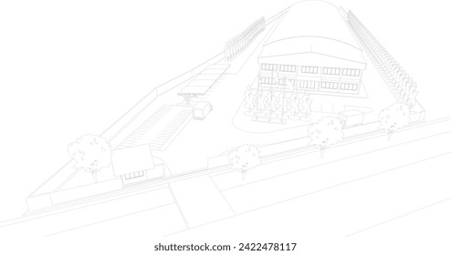 3D illustration of industrial project