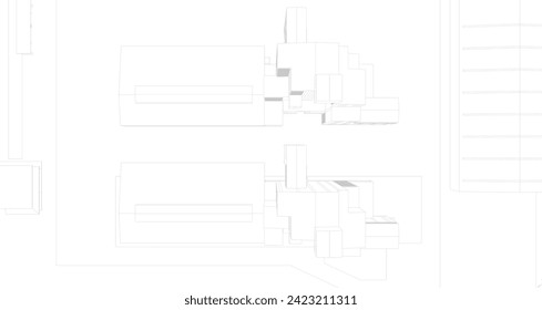 3D illustration of industrial project