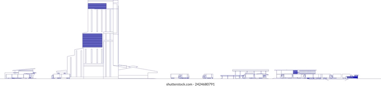 3D illustration of industrial project