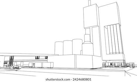 Ilustración 3D del proyecto industrial