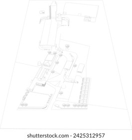 3D illustration of industrial project