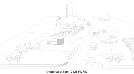 Ilustración 3D del proyecto industrial