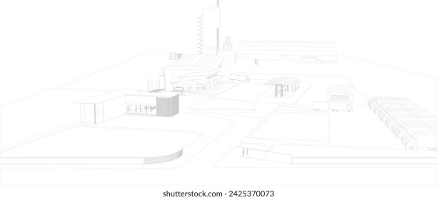 3D-Illustration des Industrieprojekts