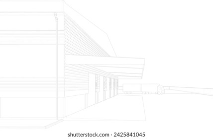 3D illustration of industrial project