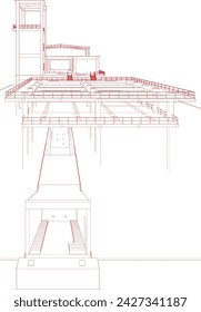 3D illustration of industrial project