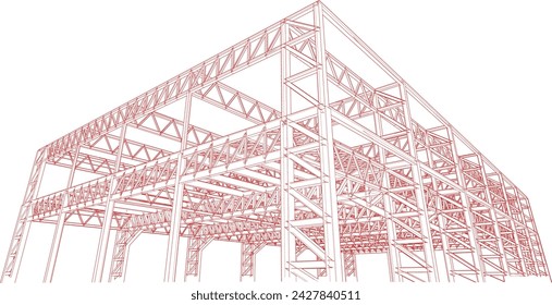 3D illustration of industrial project