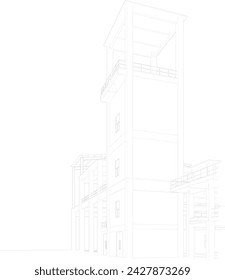 3D illustration of industrial project