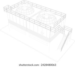 3D illustration of industrial project