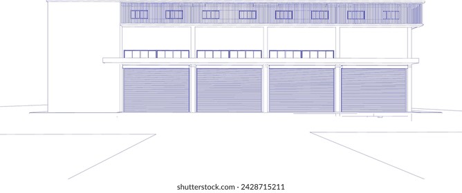 3D illustration of industrial project