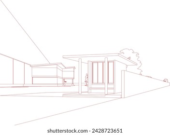 3D illustration of industrial project