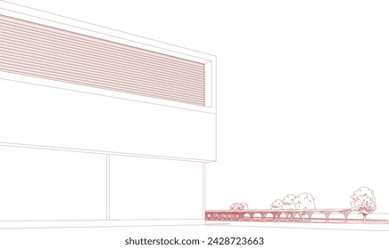 3D illustration of industrial project