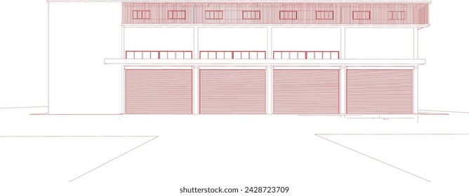 3D illustration of industrial project