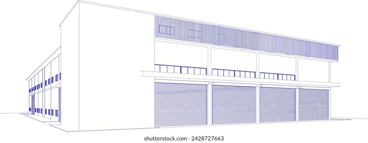 3D illustration of industrial project