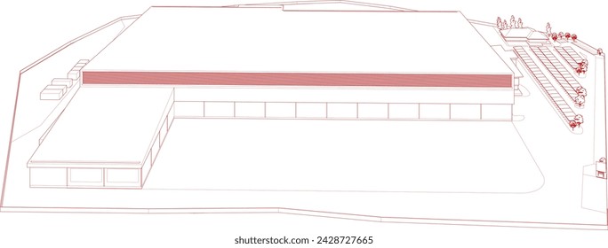 3D illustration of industrial project