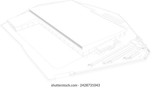 3D illustration of industrial project