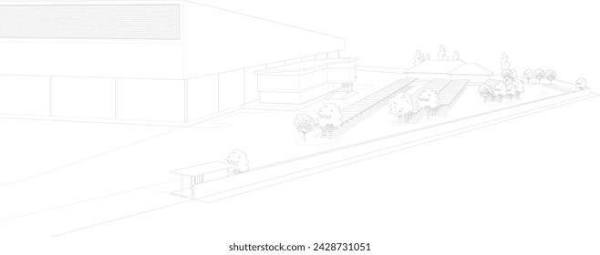 3D illustration of industrial project