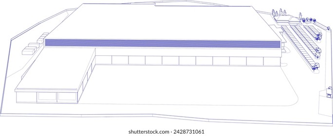 3D illustration of industrial project