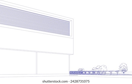 3D illustration of industrial project