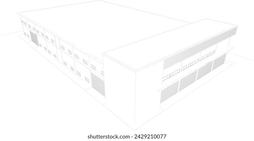 3D illustration of industrial project