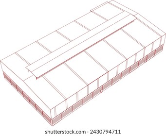 3D illustration of industrial project