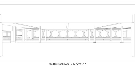 3D illustration of industrial project