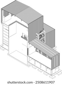 3D illustration of industrial project