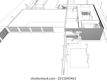 3D illustration of industrial project