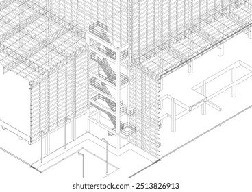 3D illustration of industrial project