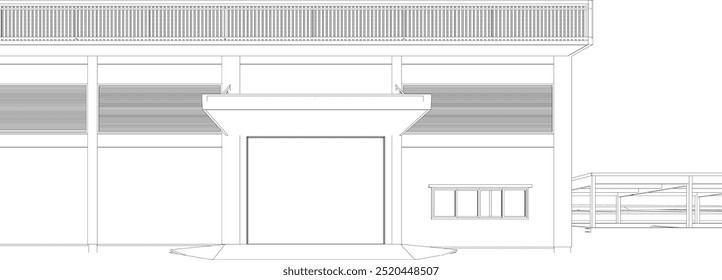 3D illustration of industrial project