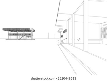 3D illustration of industrial project
